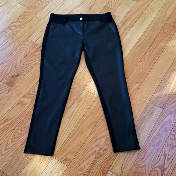 Michael Kors Pants - Michael Kors Faux Leather Front Pants Black 6 NWOT